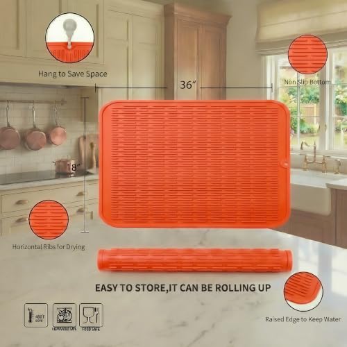Silicone Dish Drying Mat for Multiple Usage