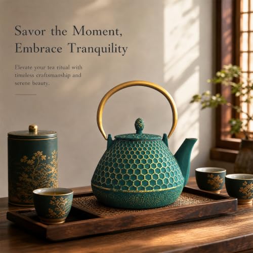54oz Cast Iron Tea Kettle for Stovetop