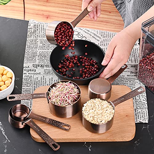 Copper Measuring Cups and Spoons Set 14