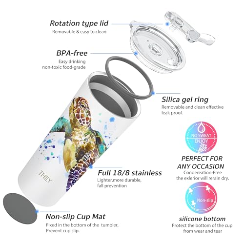 Stainless Steel Vacuum Insulated Tumbler Travel Mug 26 oz Coffee Cup with 2 Lids and Straws