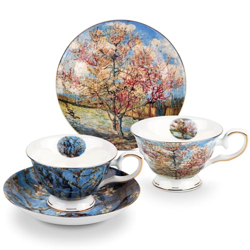 Floral Tea Cups Saucers Set of 2 (2 Count)