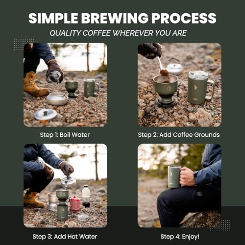 16 oz Pour Over Camping Coffee Maker Set (2 Count)