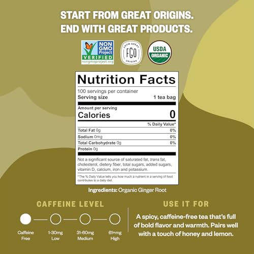 Organic Ginger Tea (100 Count)