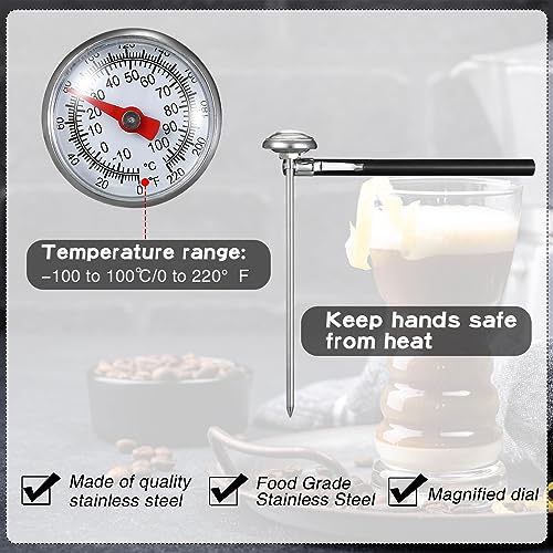 6 Pcs Stainless Steel Kitchen Dial Thermometer 5" (6 Count)
