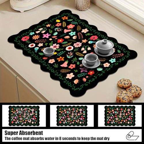 Scalloped Dish Drying Mats for Kitchen Counter