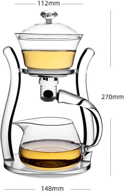 MOZEO Lazy Kungfu Teapot Glass Semi-automatic Tea Maker Suction Automatic Water Brewing Teapot Office Flower Glass Tea Set