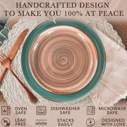 Ceramic Helix Swirl Salad Plates Set of 6 (6 Count)