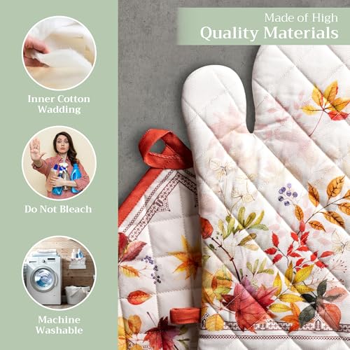 100% Cotton Oven Mitt & Pot Holder Set