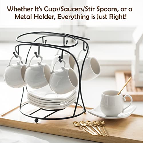 Espresso Cups with Saucers Set (6 Count)