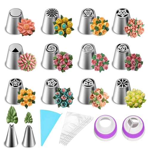 27 Pieces Russian Piping Tips Set
