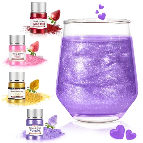4 Colors Edible Glitter Set