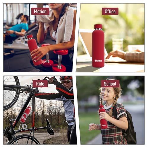 Slim Insulated Water Bottles for Travel 18oz with Clip