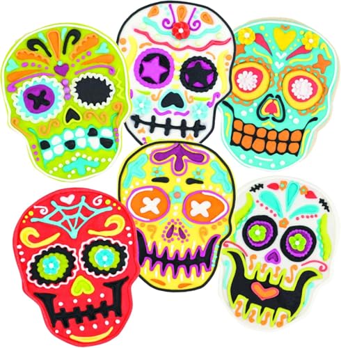 Spectrum Day of the Dead Cookie Cutter Skull Stamps Galletas Dia De Los Muertos Cookie Kit for Baking Decorating Skull Sugar Cookies