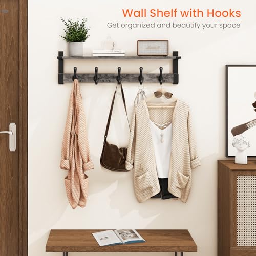 Coat Rack Wall Mount with Shelf