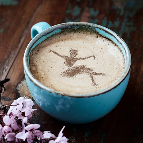 Coffee Stencils and Cookies Decoration 14Pcs 2.8”x2.8” and 4.3”x4.3” (14 Count)