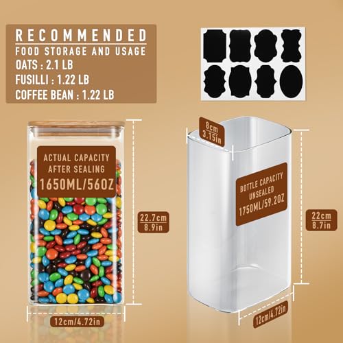 56oz 1.8Qt Rectangle Glass Storage Containers with Lids 3 (3 Count)