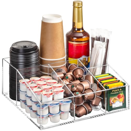Acrylic Coffee Bar Station Organizer for Countertop