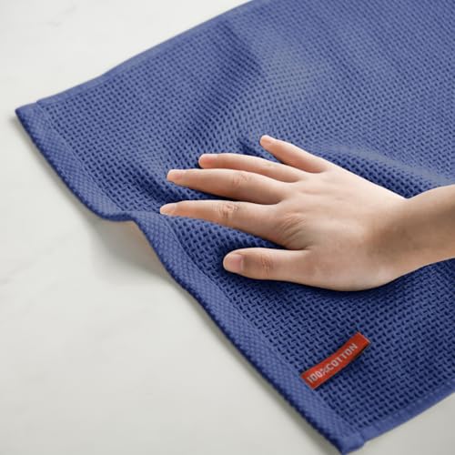 100% Cotton Navy Blue Waffle Weave Kitchen Dish Cloths (4 Count)