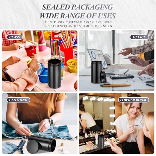 4 Pcs Plastic Jars Wide Mouth with Lids (4 Count)