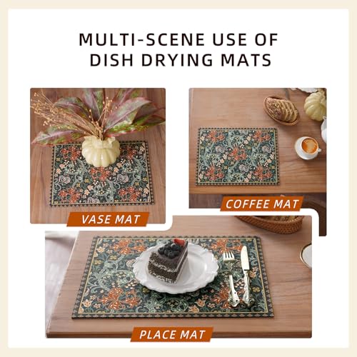 Black Dish Drying Mat Absorbent Coffee Mat