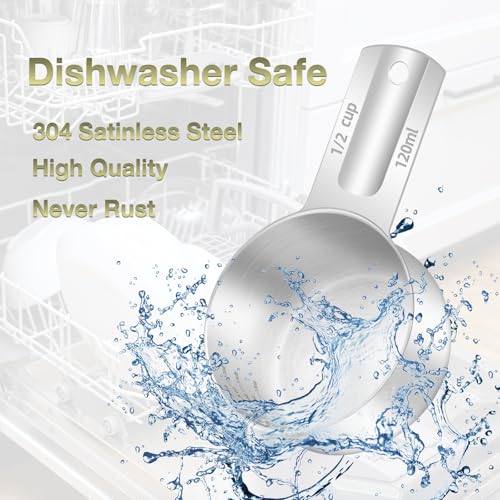 2PCS 1/2Cup (120ml, 4oz) Measuring Cup, Etched Inner Scale Measure Scoop (2 Count)