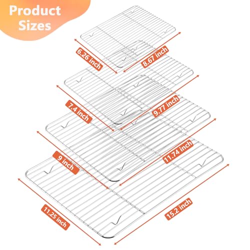 4 Pcs Baking Wire Rack for Cooling