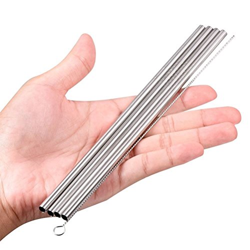 Reusable Stainless Steel Drinking Straws (23 Count)
