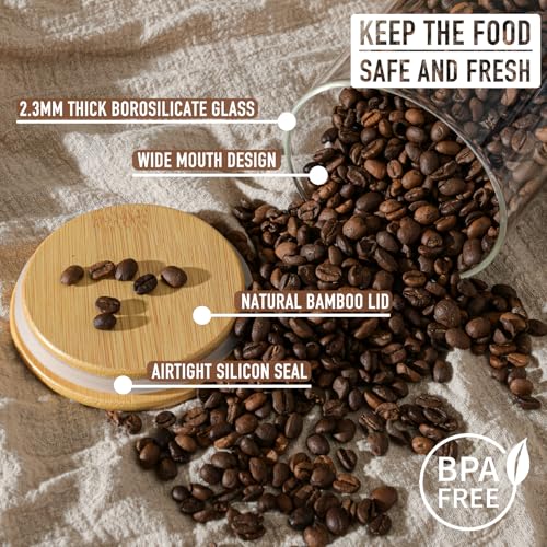 32oz 1Qt Round Glass Storage Containers with Lids 6 (6 Count)