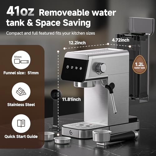 Compact Espresso Machine with Milk Frother