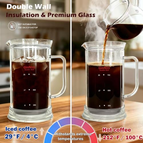 34oz French Press Coffee & Tea Maker Double (33.814 Fl Oz)