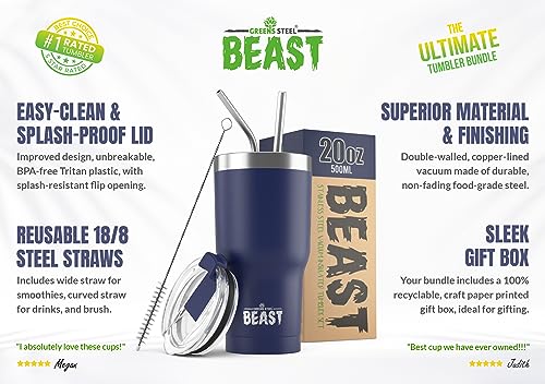 Beast 20 oz Tumbler Stainless Steel Vacuum Insulated Coffee Ice Cup Double Wall Travel Flask