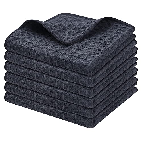 Microfiber Waffle Weave Kitchen Dish Cloths (6 Count)