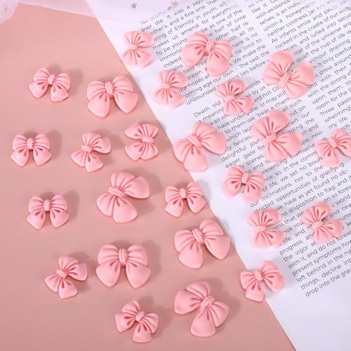 30 Pcs Pink Bow Cupcake Toppers (30 Count)