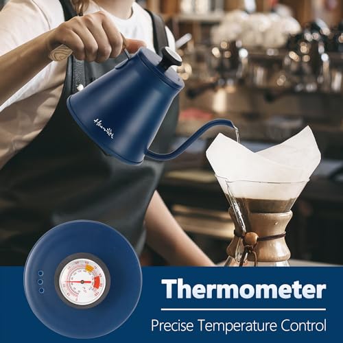 Gooseneck Kettle with Thermometer for Pour Over Coffee and Tea