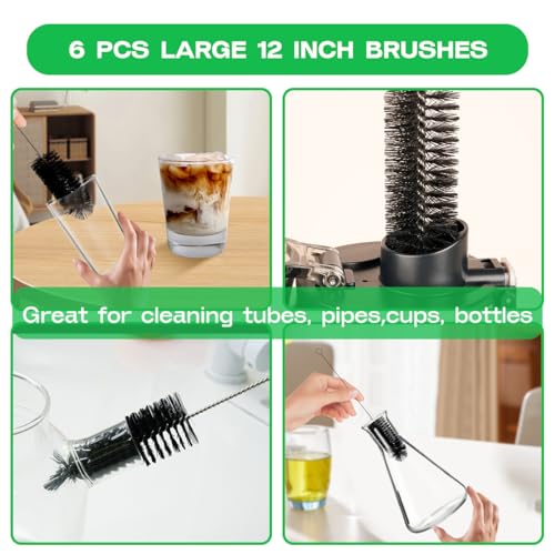 Straw Cleaner Brush Set 12 Pieces Extra Long (12 Count)