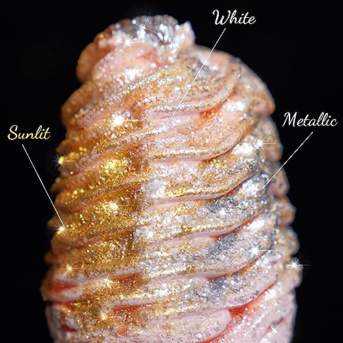 Edible Food Grade Glitter Powder Glimmer Luster Dust Metallic Fancy Food Decorating Sprinkle Glimmery Dust for Drink Wine Beverage Cake Bakery Vegan Allergen