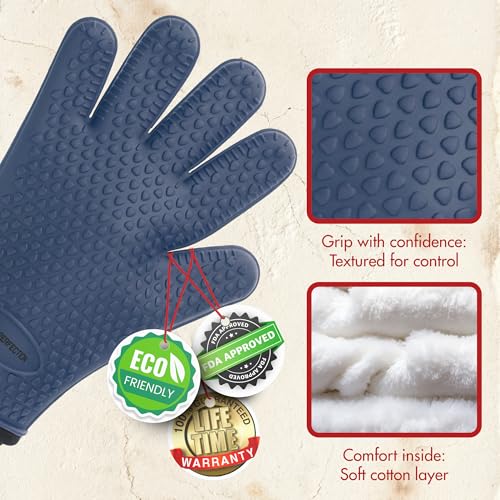 XL Silicone Pizza Oven Gloves Heat Resistant Oven Mitts