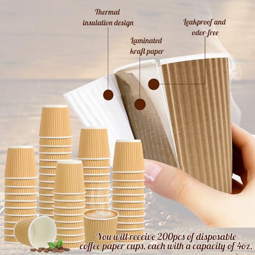 4oz Disposable Paper Espresso Cups (200 Count)