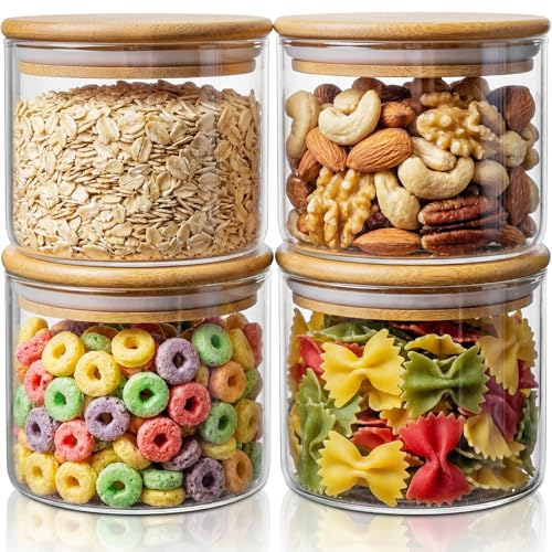 17 oz Glass Jars with Bamboo Lids (4 Count)
