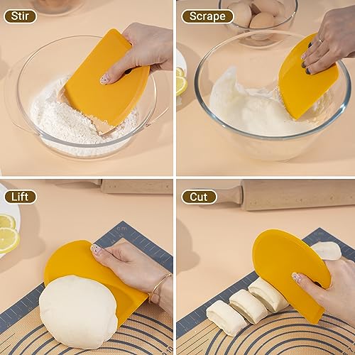 Flexible Curved Edge Silicone Bowl Scraper Dough Scraper Baking Bread