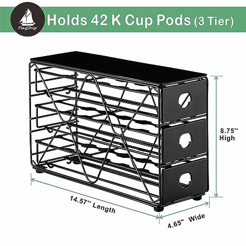 K Cup Holder 3 Tier Coffee Pod Holder for K Cup Organizer Save Space Countertop Kitchen