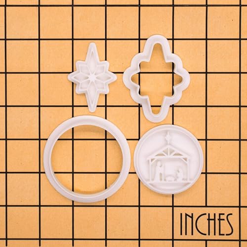 Holy Night Mini Nativity Scene & Star of Bethlehem Cookie Cutter and Stamp Set