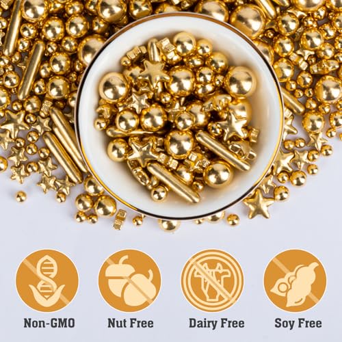 Gold Sprinkles 130g (4.58 Ounce)