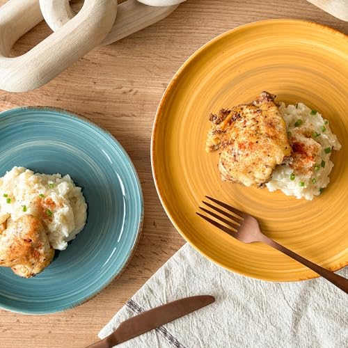 Ceramic Helix Swirl Dinner Plates Set of 6 (6 Count)