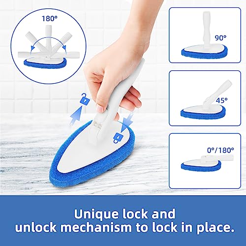 Shower Bathtub Tub Tile Scrubber Cleaning Brush with 51'' Handle (5 Count)