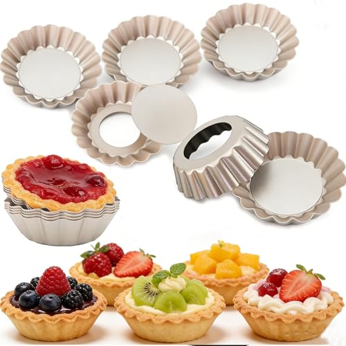 Mini Tart Pans Removable Bottom 3 Inch (12 Count)