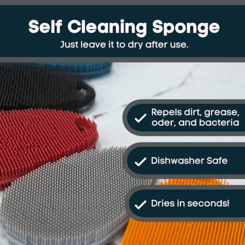 Silicone Sponge Dish Scrubber (5 Count)