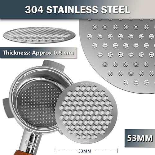 V4 Espresso Puck Screen 0.8mm Thickness Honeycomb Mesh Double Layer Black Protective Coating for Coffee Portafilter Basket