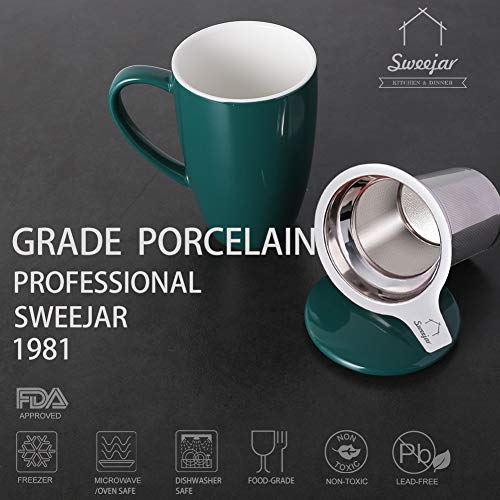 Sweejar Porcelain Tea Infuser Mug with Lid
