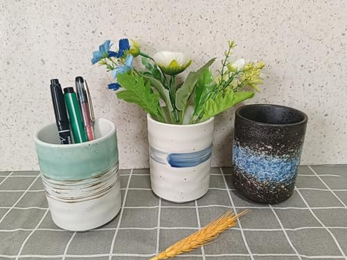Stoneware Coffee Bar Utensil Holder Tea & Coffee Spoon & Stirrer Holder for Stir Stick Straw Teaspoon Holder Espresso Spoon Cup Small Utensil Jar